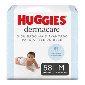 FRALDA HUGGIES PREMIUM DERMACARE M 58 UNIDADES