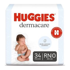FRALDA HUGGIES PREMIUM DERMACARE RN 34 UNIDADES