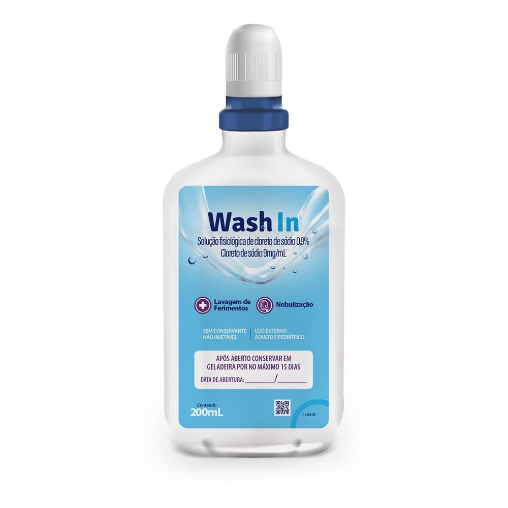 Wash In Solução Nebulização E Lavagem De Ferimentos Cloreto Sódio 0,9% 200ml