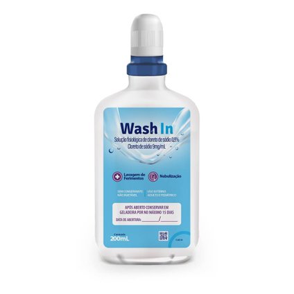 WASH IN SOLUÇÃO NEBULIZAÇÃO E LAVAGEM DE FERIMENTOS CLORETO SÓDIO 0,9% 200ML