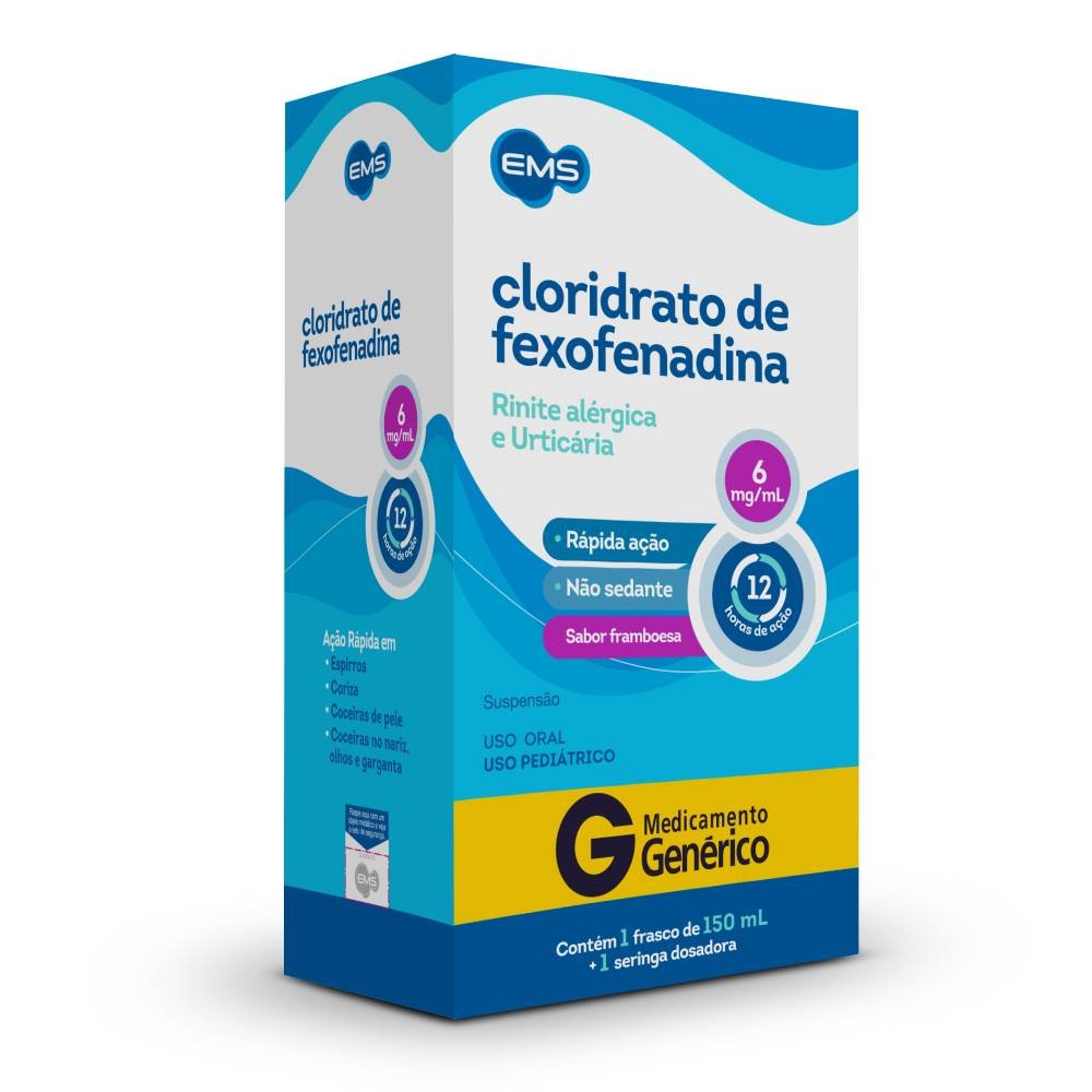 Cloridrato De Fexofenadina 6mg/ml 60ml Ems Genérico