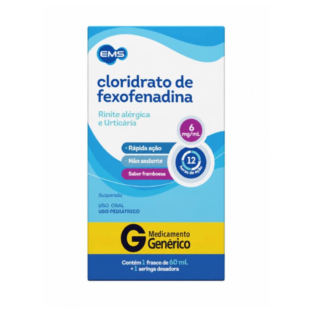 Cloridrato De Fexofenadina 6mg/ml 60ml Ems Genérico