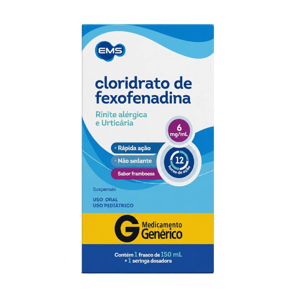 Cloridrato De Fexofenadina 6mg/ml 150ml Ems Genérico
