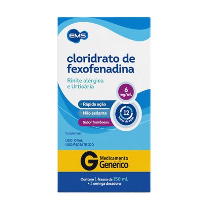 CLORIDRATO DE FEXOFENADINA 6MG/ML 150ML EMS GENÉRICO