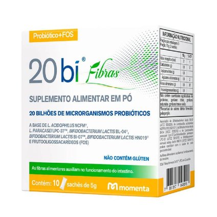 SUPLEMENTO ALIMENTAR EM PÓ 20 BI FIBRAS 10 ENVELOPES DE 5G CADA