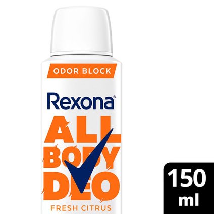 DESODORANTE CORPORAL AEROSOL REXONA ALL OVER BODY FRESH CITRUS 150ML