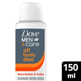 DESODORANTE CORPORAL AEROSOL DOVE ALL OVER BODY MEN SHEA BUTTER CEDAR 150ML