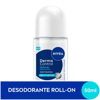 DESODORANTE ROLL-ON NIVEA DERMA CONTROL FEMININO DEFENDE 50ML	