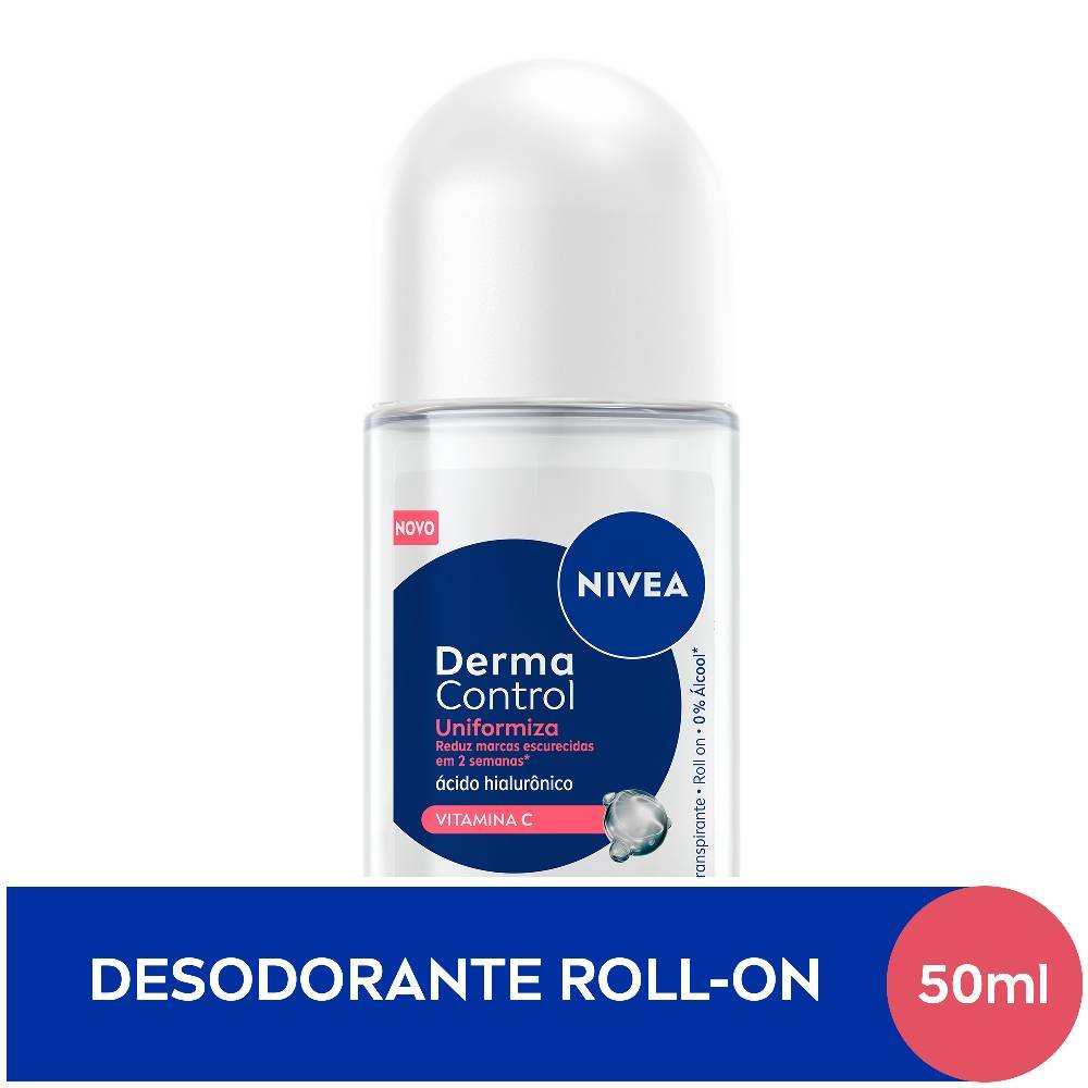 Desodorante Roll-on Nivea Derma Control Feminino Uniformiza 50ml	