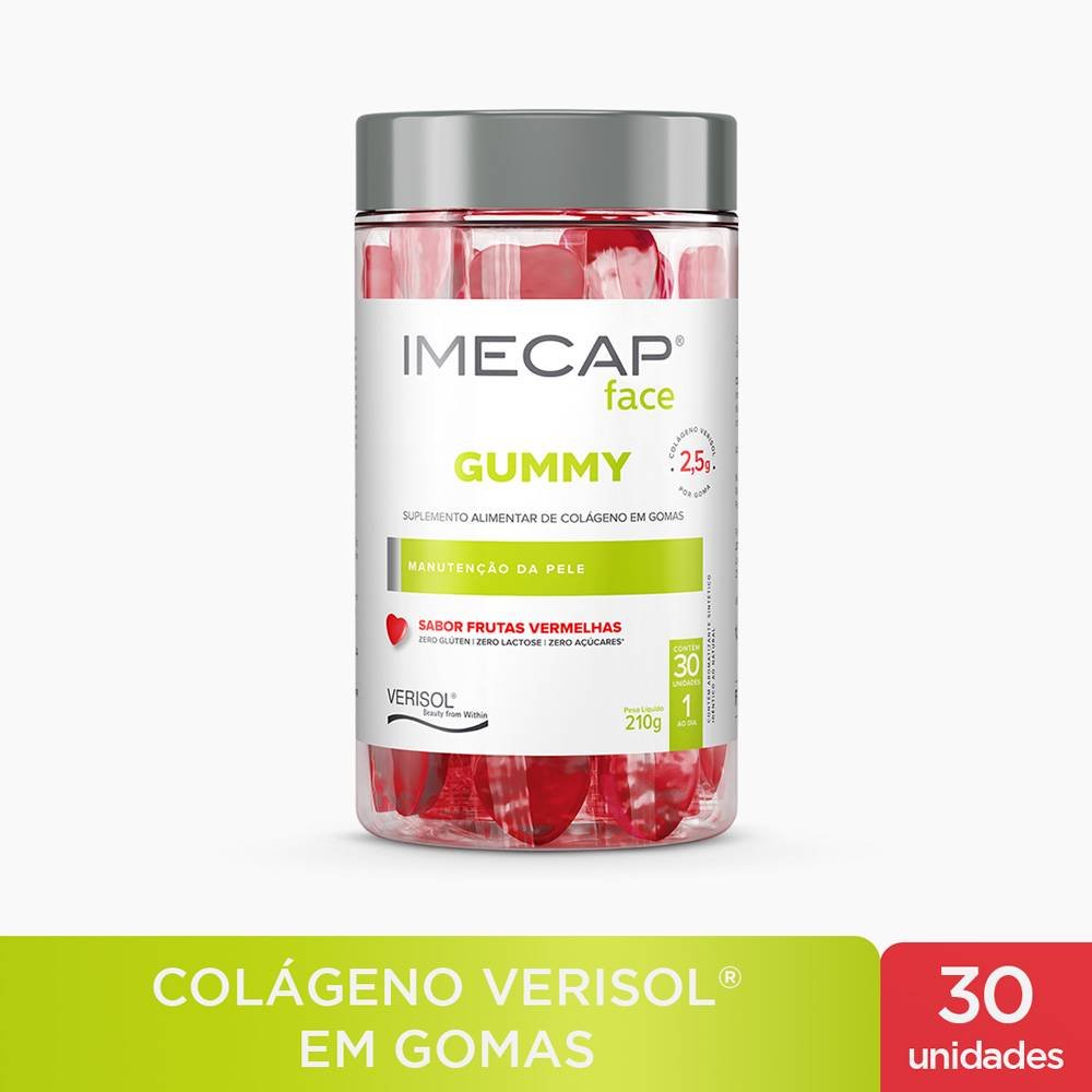 Imecap Face Gummy Frutas Vermelhas 30 Unidades