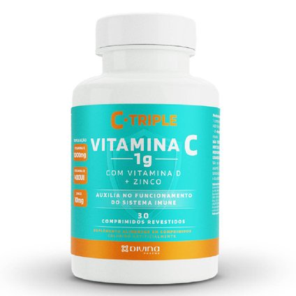 SUPLEMENTO ALIMENTAR VITAMINA C + VITAMINA D + ZINCO 1G C-TRIPLE 30 UNIDADES