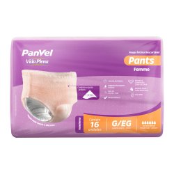 Roupa Íntima Feminina Descartável Panvel Vida Plena Pants Femme G/eg 16 Unidades