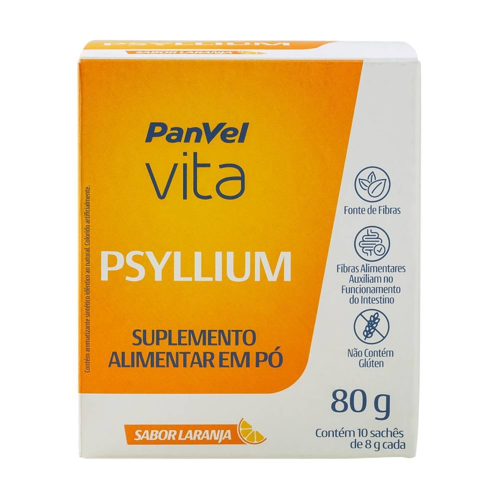 Suplemento Alimentar Psyllium Panvel Vita Sachê 10 Unidades De 8g Cada