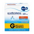 ACETILCISTEINA 600MG 16 ENVELOPES DE 5G SABOR LARANJA EMS GENÉRICO L