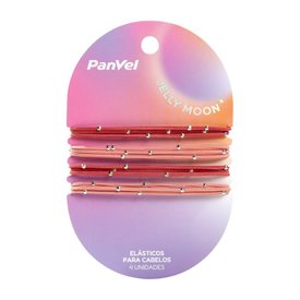 KIT 4 ELÁSTICOS PARA CABELO ROSA JELLY MOON PANVEL