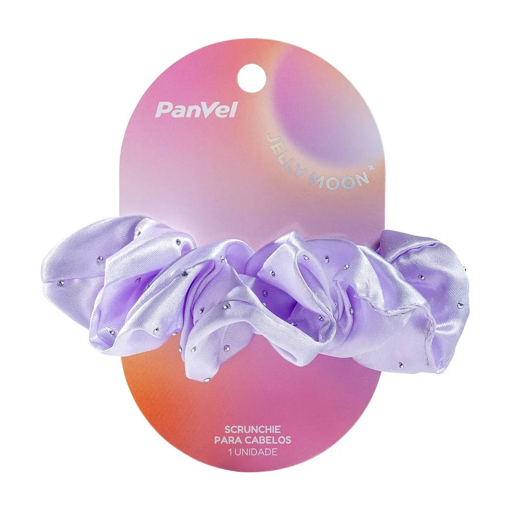 Elástico Scrunchie Para Cabelo Lilás Com Brilho Jelly Moon Panvel