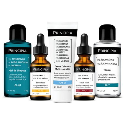 KIT PRINCIPIA ANTISSINAIS GEL LIMPEZA GL-01 120G + AL-7 120ML + VC-10 30ML + RN-0,3 30ML + CM-01 40G