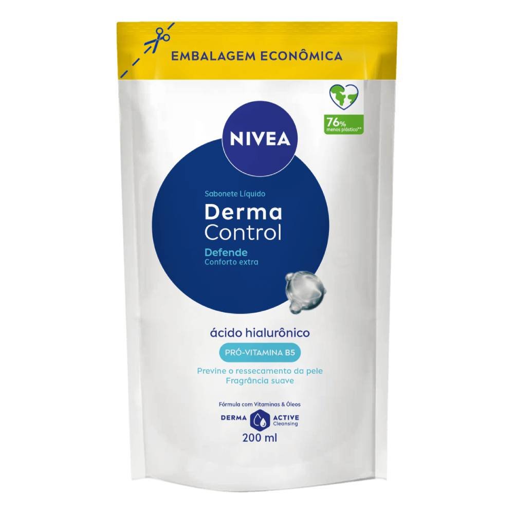 Sabonete Líquido Corporal Nivea Derma Control Defende Refil 200ml