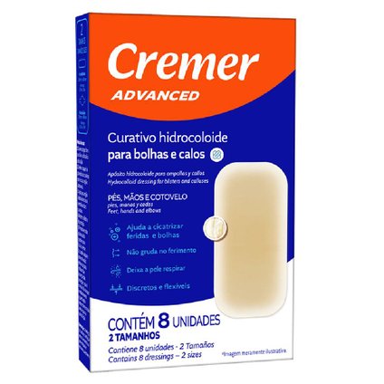 CURATIVO HIDROCOLÓIDE PARA CALOS E BOLHAS CREMER COM 8 UNIDADES