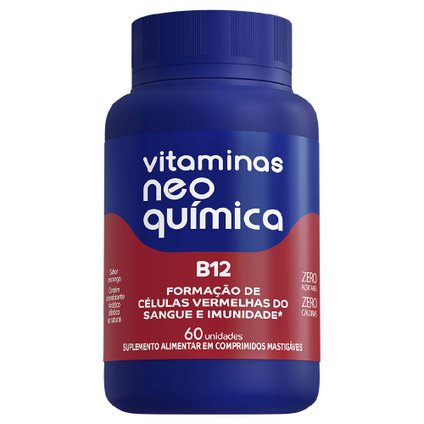 VITAMINA B12 NEO QUÍMICA 60 COMPRIMIDOS MASTIGÁVEIS