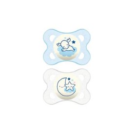 CHUPETA MAM ORIGINAL NIGHT 0-6 MESES AZUL 2 UNIDADES