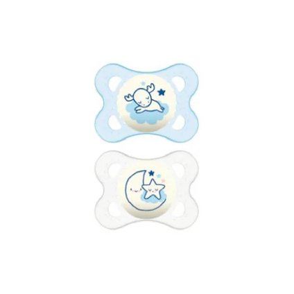 CHUPETA MAM ORIGINAL NIGHT 0-6 MESES AZUL 2 UNIDADES