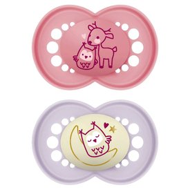 CHUPETA MAM ORIGINAL DAYNIGHT 16+ MESES ROSA 2 UNIDADES