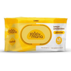 LENÇO UMEDECIDO PARA BEBÊ COM FRAGRÂNCIA JOÃO E MARIA 45 UNIDADES