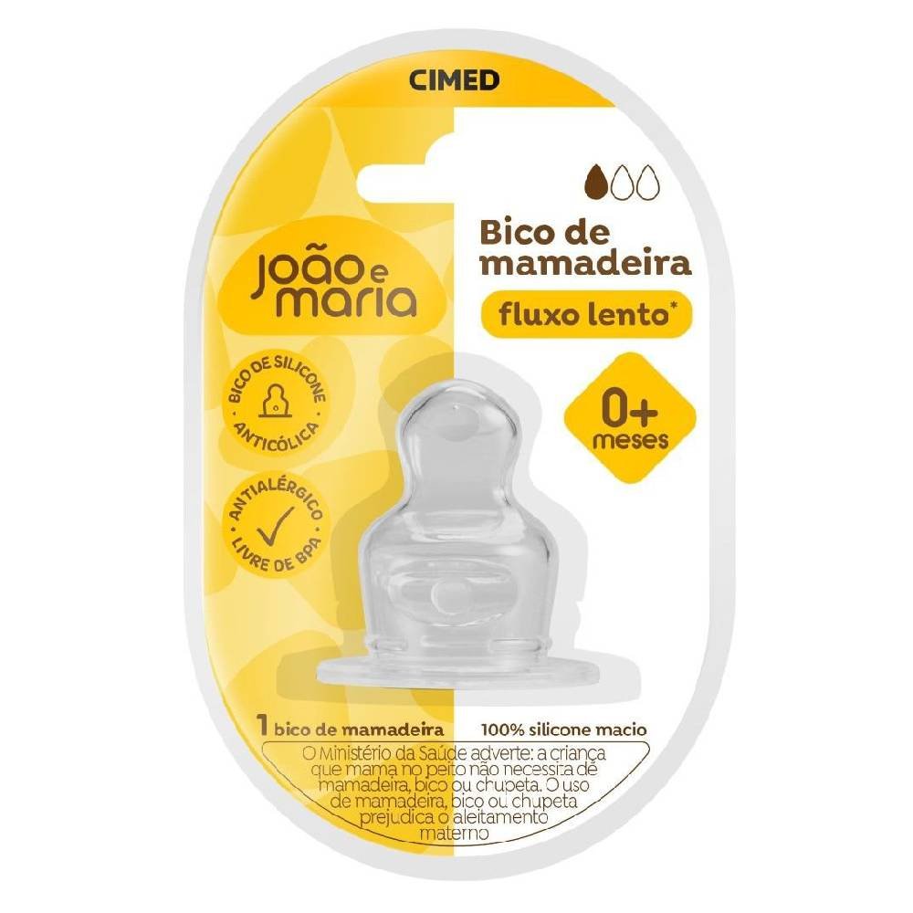 Bico Para Mamadeira João E Maria Fluxo Lento Com 1 Unidade