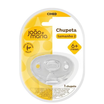 CHUPETA 100% DE SILICONE JOÃO E MARIA TAMANHO 2