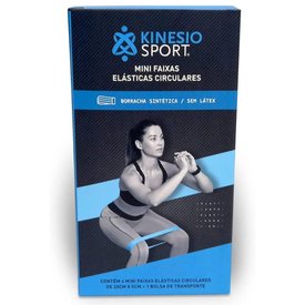KIT MINI FAIXAS ELÁSTICAS CIRCULARES KINESIOSPORT 4 UNIDADES