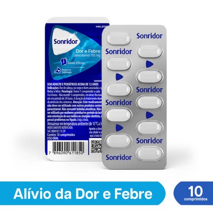 SONRIDOR DOR E FEBRE BLISTER 10 COMPRIMIDOS