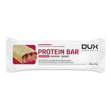 BARRA DE PROTEÍNA DUX NUTRITION CHOCOLATE BRANCO E FRUTAS VERMELHAS 60G