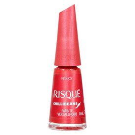 ESMALTE VERMELHO RISQUÉ CHILLI BEANS PARA TE VERMELHOR METÁLICO 8ML