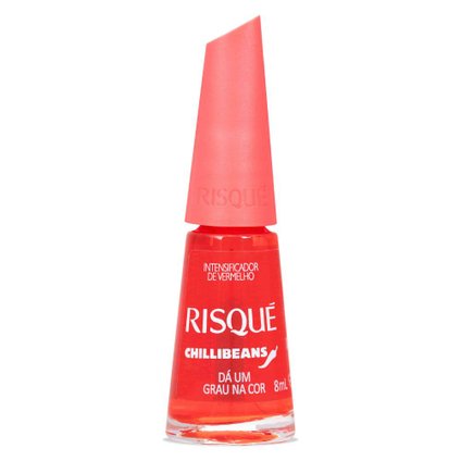 ESMALTE INTENSIFICADOR DE VERMELHO RISQUÉ & CHILLI BEANS DÁ UM GRAU NA COR 8ML