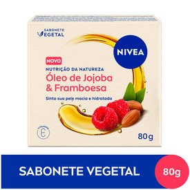 SABONETE CORPORAL VEGETAL EM BARRA NIVEA NUTRIÇÃO DA NATUREZA ÓLEO DE JOJOBA E FRAMBOESA 80G