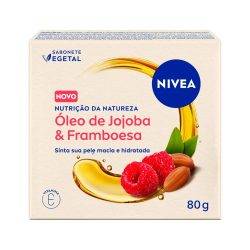 Sabonete Corporal Vegetal Em Barra Nivea Nutrição Da Natureza Óleo De Jojoba E Framboesa 80g