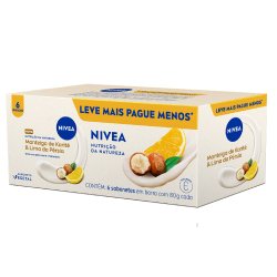 Kit Sabonete Em Barra Vegetal Nivea Nutrição Da Natureza Manteiga De Karité E Lima 6 Unidades De 80g