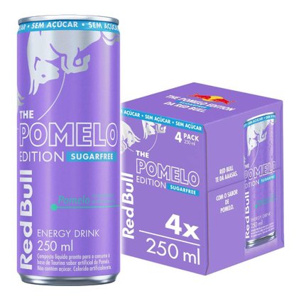 KIT ENERGÉTICO RED BULL POMELO SUGAR FREE 4 UNIDADES 250ML CADA