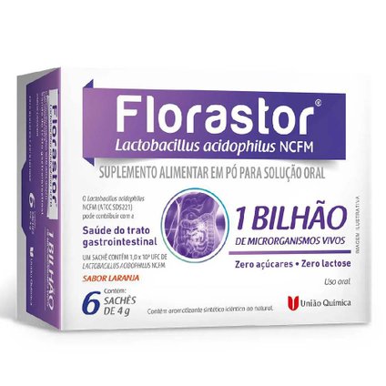 SUPLEMENTO ALIMENTAR FLORASTOR 1 BILHÃO 6 SACHÊS COM 4G