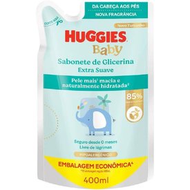 SABONETE LÍQUIDO INFANTIL HUGGIES EXTRA SUAVE REFIL 400ML