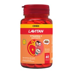 Vitamina C Infantil Lavitan Turma Da Mônica Sabor Maçã 60 Comprimidos Mastigáveis