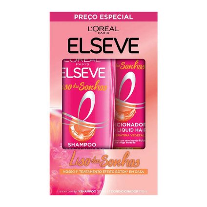 KIT ELSEVE LISO DOS SONHOS SHAMPOO 375ML + CONDICIONADOR 170ML