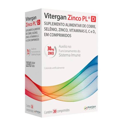 SUPLEMENTO ALIMENTAR VITERGAN ZINCO PL D 30 COMPRIMIDOS