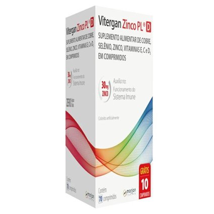 SUPLEMENTO ALIMENTAR VITERGAN ZINCO PL D 70 COMPRIMIDOS
