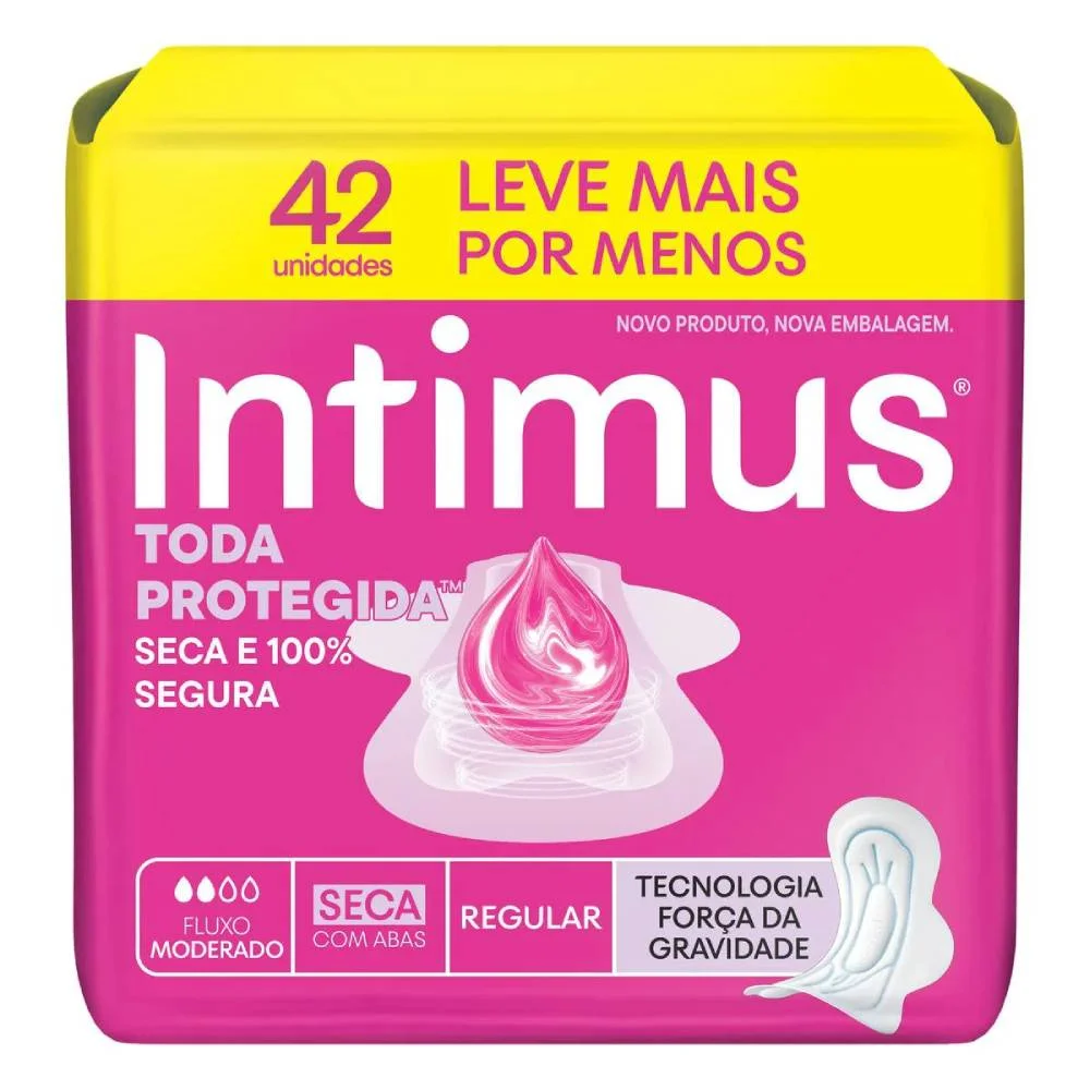 Absorvente Externo Intimus Toda Protegida Cobertura Seca Com Abas 42 Unidades