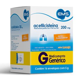 ACETILCISTEINA 200MG 16 ENVELOPES DE 5G EMS GENÉRICO L