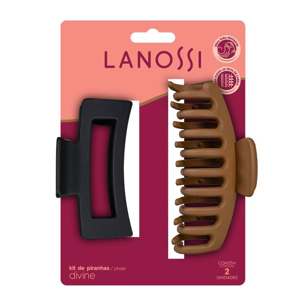 Kit Piranhas Para Cabelo Lanossi Divine 2 Unidades