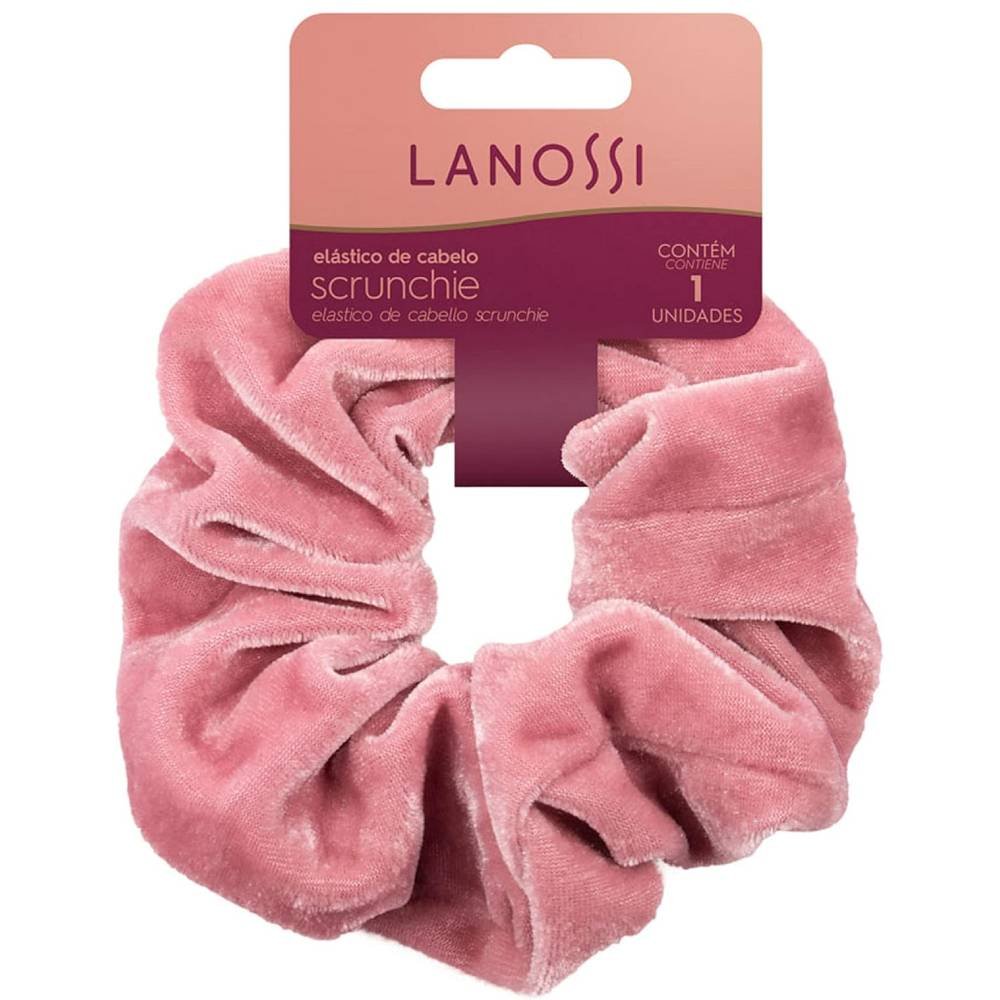 Elástico De Cabelo Lanossi Scrunchie Velvet Rose 1 Unidade