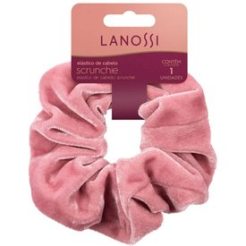 ELÁSTICO DE CABELO LANOSSI SCRUNCHIE VELVET ROSE 1 UNIDADE